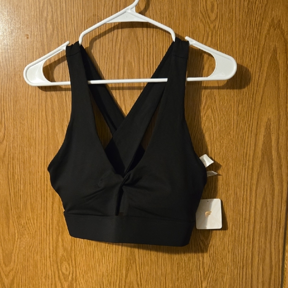 Fabletics Black Cross-Back Sports Bra